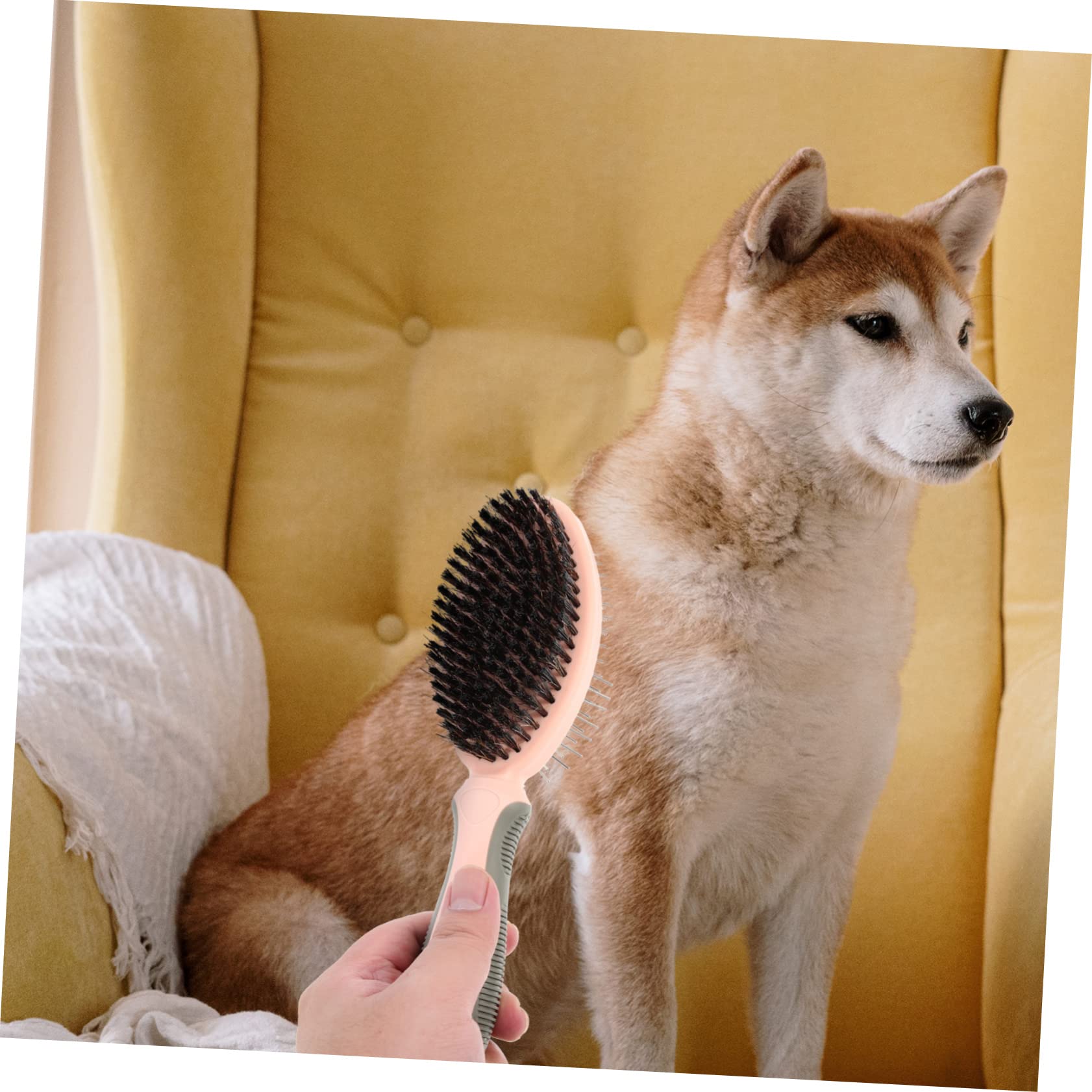 COLLBATH Rounded Tip Pet Comb for Cats Dogs Double-sided Grooming Brush Tool for Bath Time