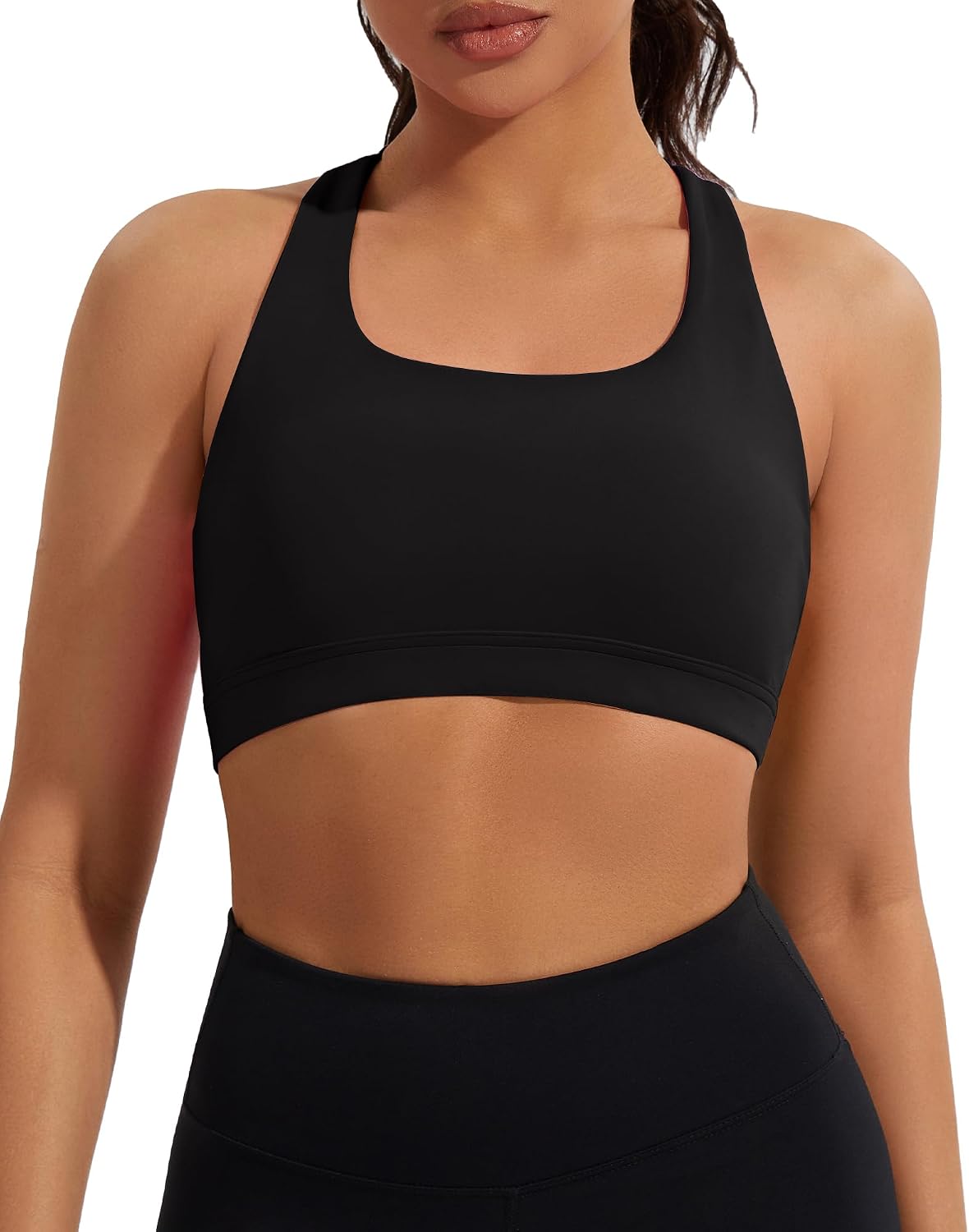 Sports Bras for Women Criss Cross Back Yoga Bras Strappy Workout Tank Tops with Removable Pads for Running Gym