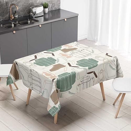 Mantel rectangular para mesa, mesa de picnic pequeña, lavable, resistente al agua, 54 x 54 pulgadas