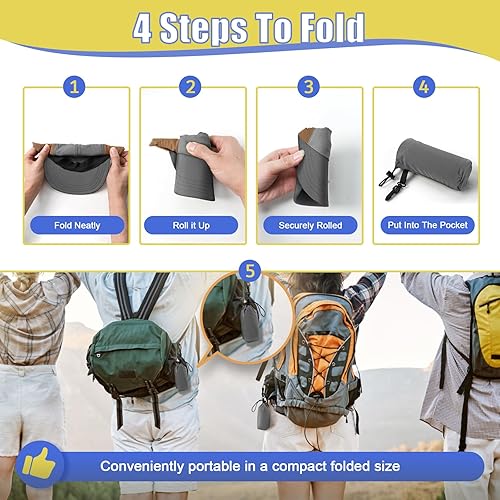 Miniatura 7 de Wasc House Gorra de béisbol plegable de 5 paneles de secado rápido ligero sombrero para correr UPF50+ sombreros de sol al aire libre