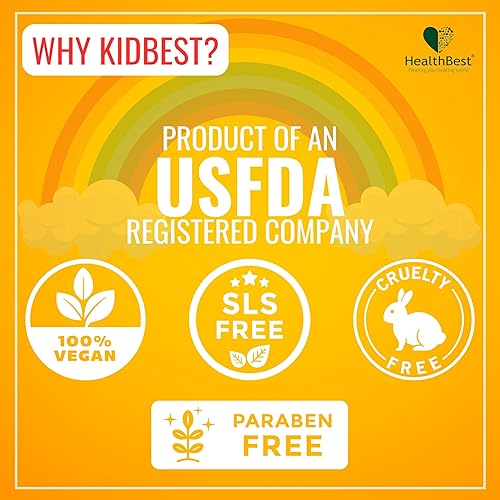 Miniatura 6 de HealthBest Kidbest Estimulante del Apetito para Niños de 3 a 13 Años con L-Lisina y Vitaminas B, Jarabe, Ayuda al Aumento de Peso Saludable, Sabor a