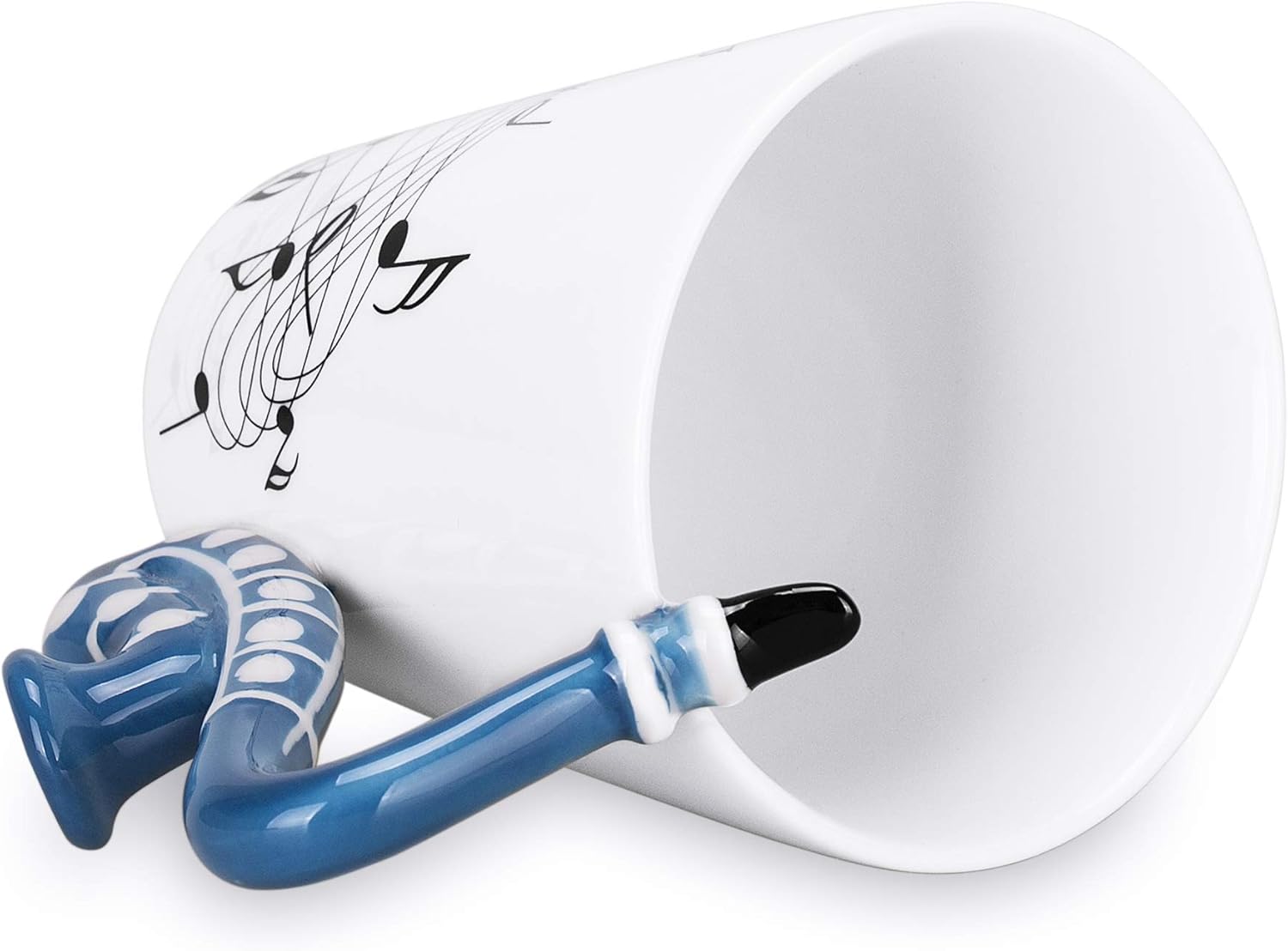 Buy 1 get 1 LanHong - 13.5 oz Sax Mug Musical Notes Design Coffee Cup Ceramic Music Saxophone Cup Gift for Friend