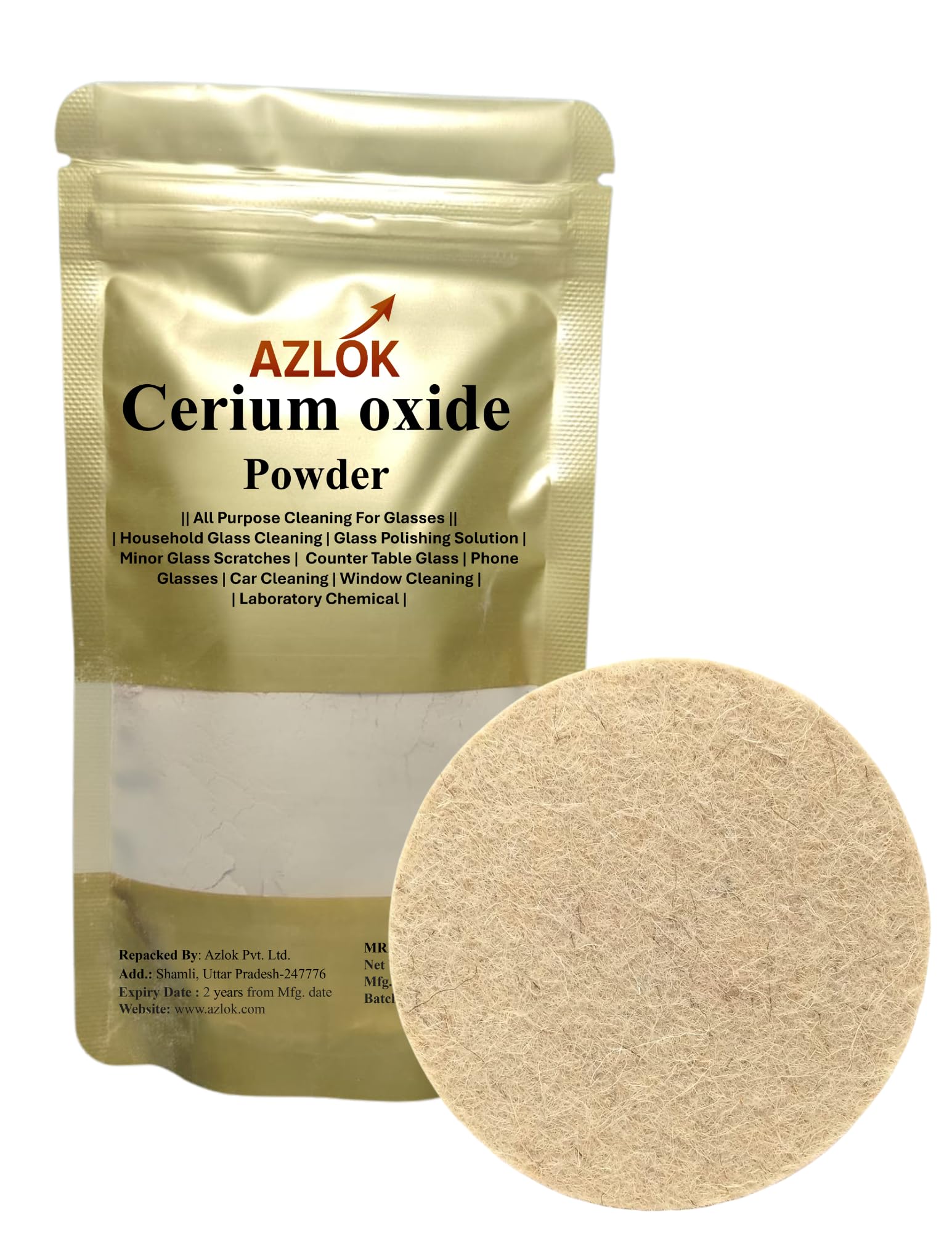Azlok Cerium Oxide 250 Gram, Ceramic Tiles Windows Mirror Home Office Window Balcony Look Old Glass Cleaning Powder, Glass Polishing Powder-image-25