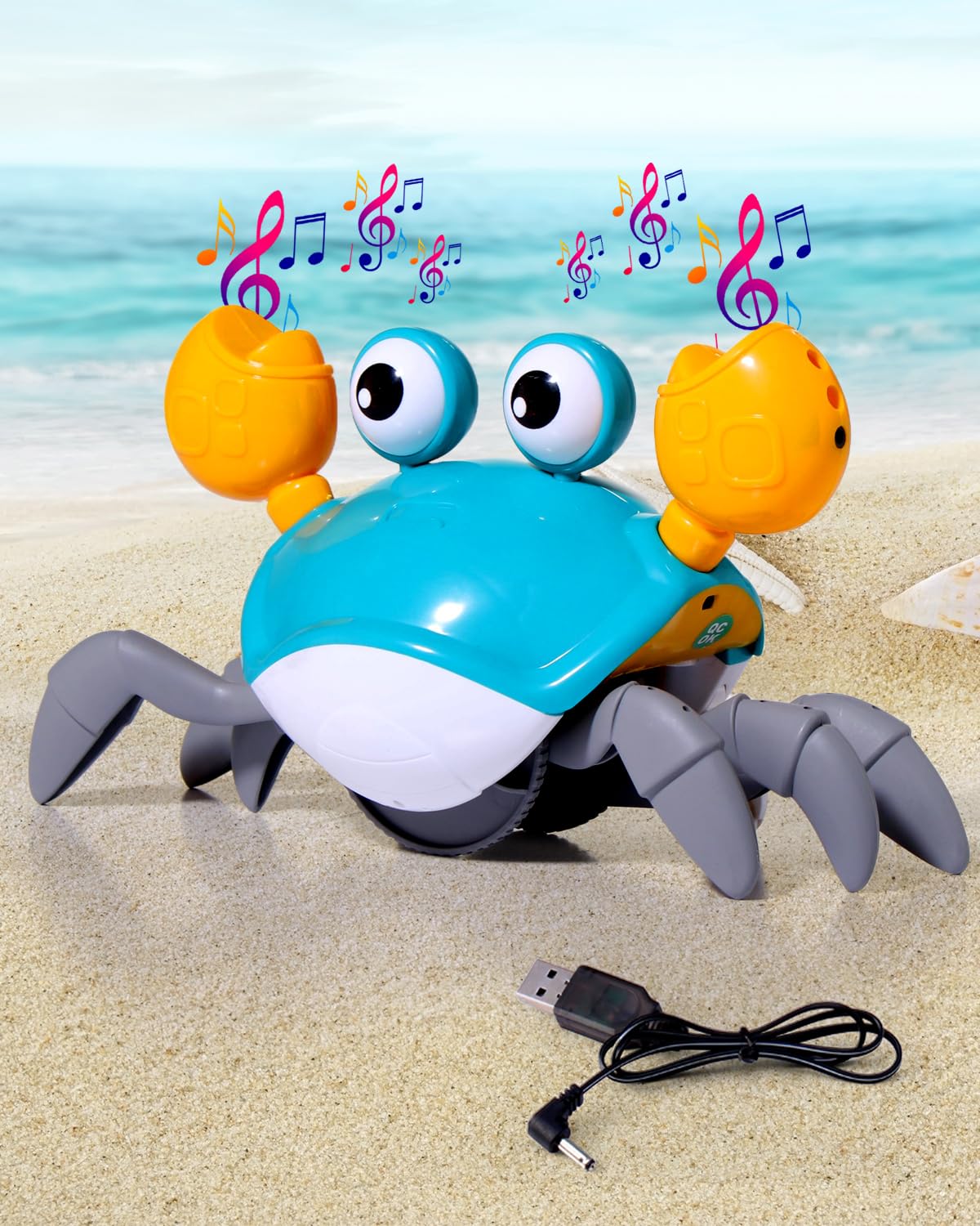 Play Nation Crawling Crab Rechargeable Musical Toy For Kids|Interactive Early Learning&Entertainment Toy For Kids Toddlers|Fun Moving Toy With Sound For Babies|Best Birthday Gift For Infants,Blue (B0CY2MXTYJ) Amazon Price History, Amazon Price Tracker
