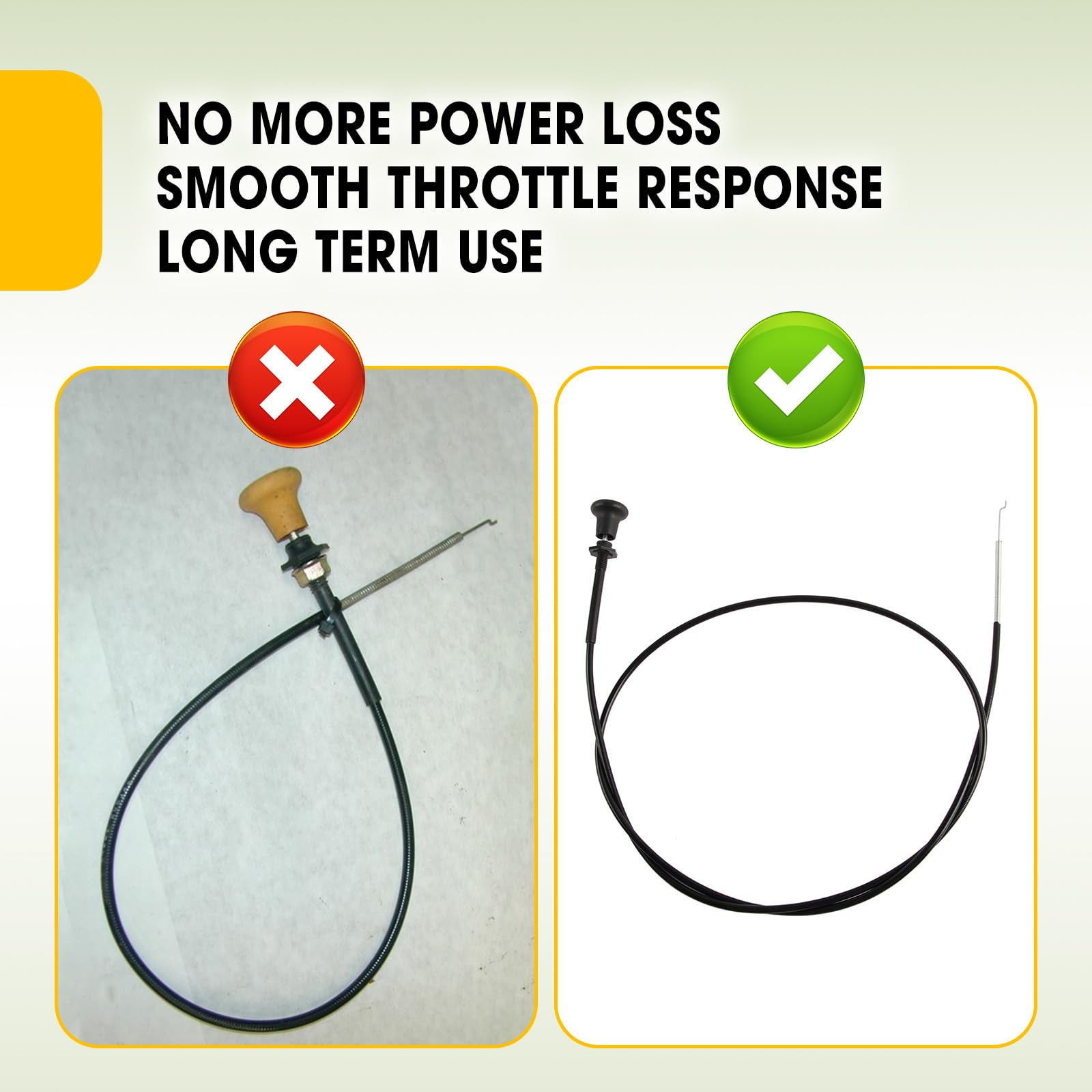Cable de estrangulador de 61 pulgadas de repuesto 946-04214 746-04214 compatible con Cub Cadet RZT50 RZT54 Z Force ZT1 ZT2 S48 S50 S60 LE60 L60 L54 L48 Fab Cable de cortacésped