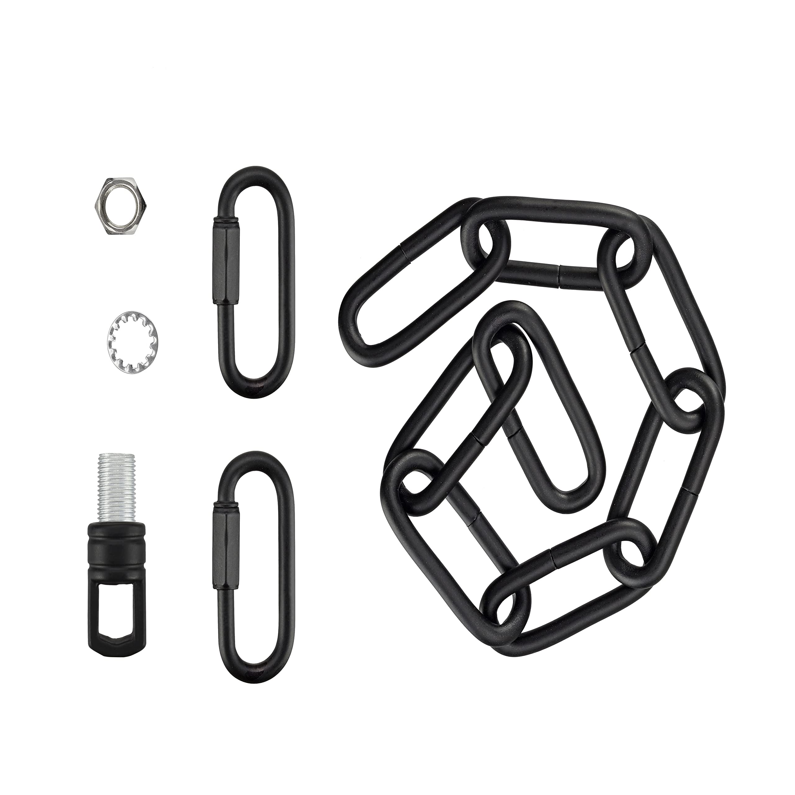 Aspen Creative 21119-91, Steel 1 Feet Heavy Duty Chain &amp; Quick Link Connector for Hanging Up Maximum Weight 120 Pounds in Matte Black