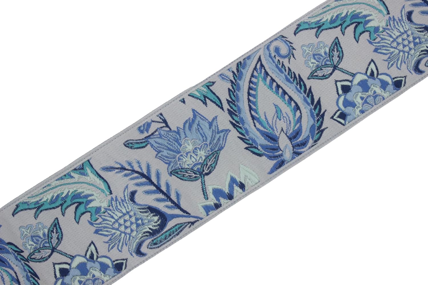 3.8 Yard Spool 2.67 inches Colorful Floral Embroidered Curtain Trim Jacquard Ribbon for Your Drapes Curtains Drapery Banding Trim Tape V2 216