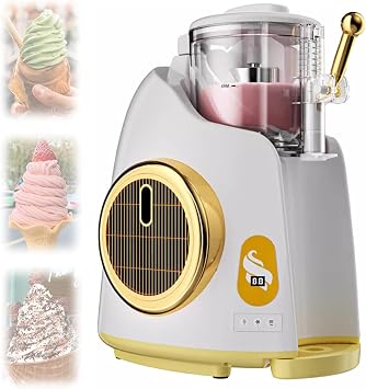 Ice Cream Maker Machine, 800ml Countertop Soft Cream Machine with Built-in Compressor, 250W Frozen Yogurt Maker for Snack Bar/Family Gathering/Restaurant/Cafe