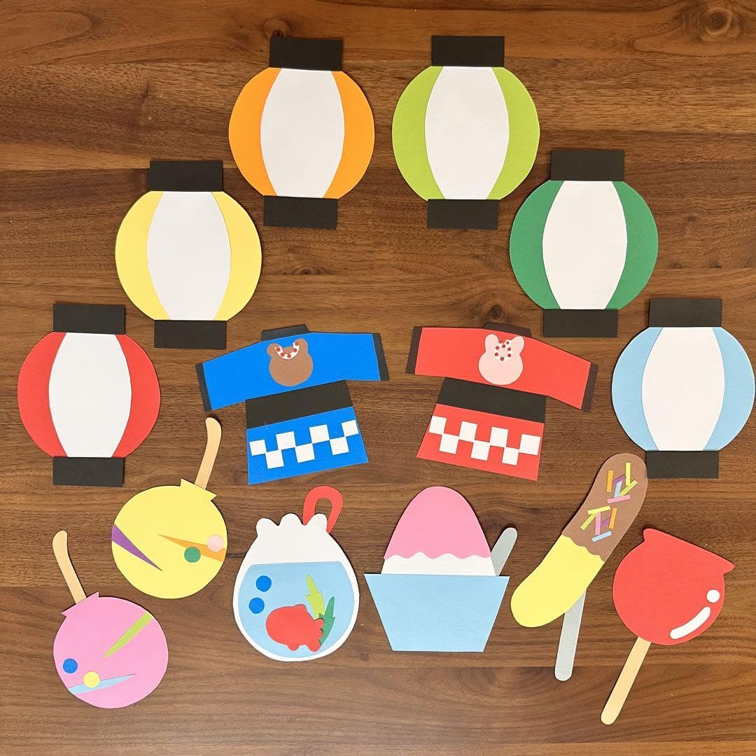 Amazon.co.jp: お祭り 画用紙 壁面飾り おうち縁日 ガーランド
