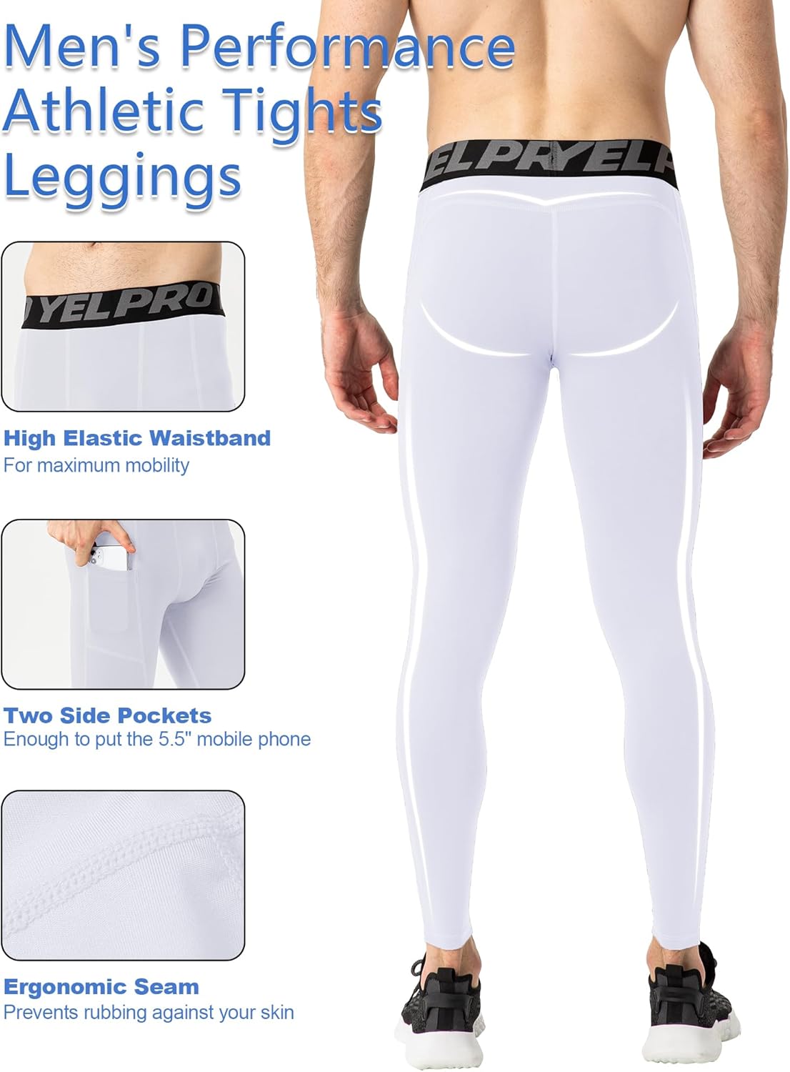 SPVISE Compression Pants Men Leggings for Sports Gym Cool Dry Athletic Tights Base Layer for Running Football Basketball Yoga - Image 4