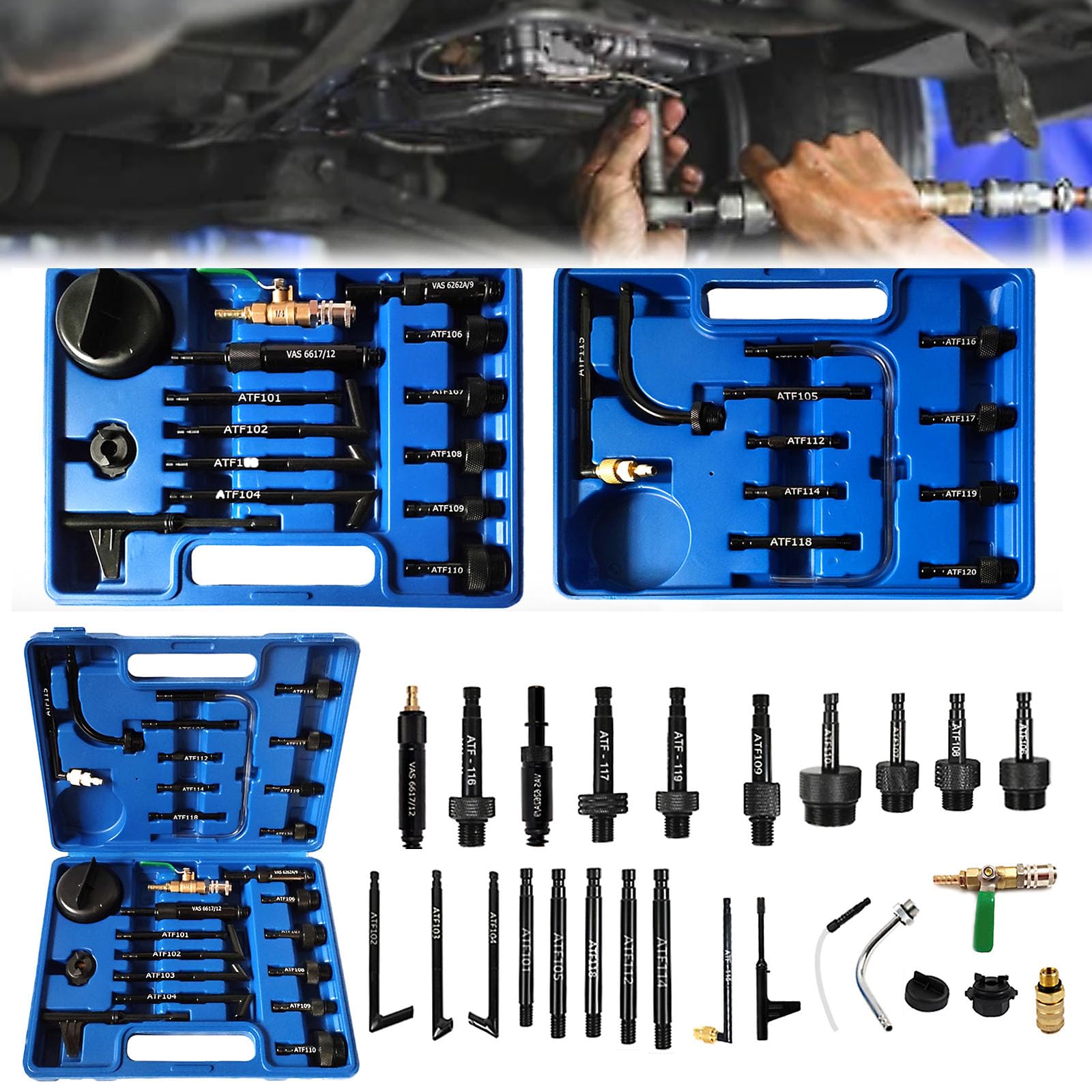 Kit 26 Pezzi Per Cambio Olio Trasmissione - Adattatori Per Pompa Olio, Acciaio Carbonio - Foto 5