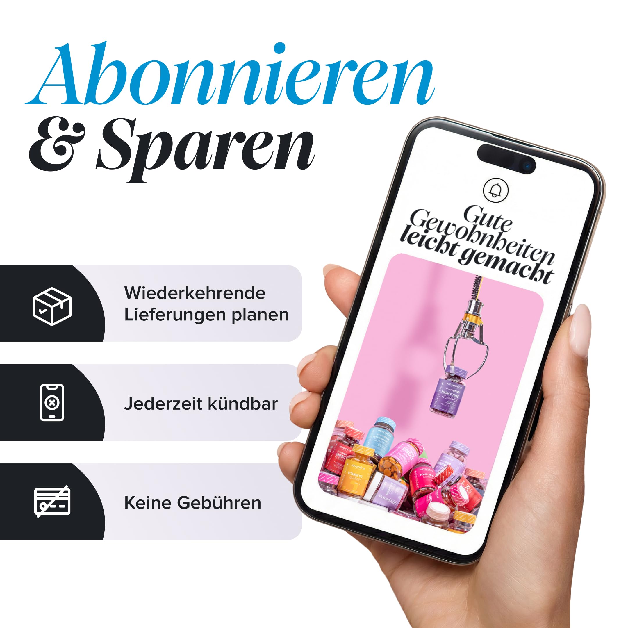 Omega 3 Kinder | 30 Gummibärchen | mit Vitamin E & D | Novomins – Ansicht 12