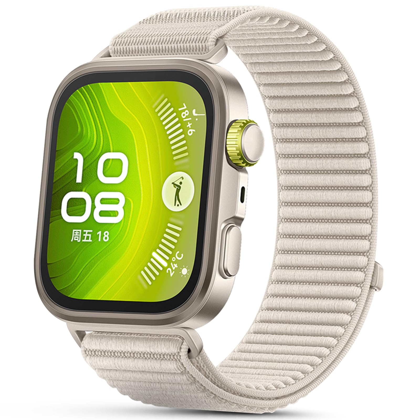 SenMore Nylon Armband Kompatibel mit Huawei Watch Fit 3/Fit 4/Fit 4 Pro/Fit 5/Fit 5 Pro, Weich Atmungsaktiv Verstellbar Sportarmband für Huawei Watch Fit 3/4.(No host)