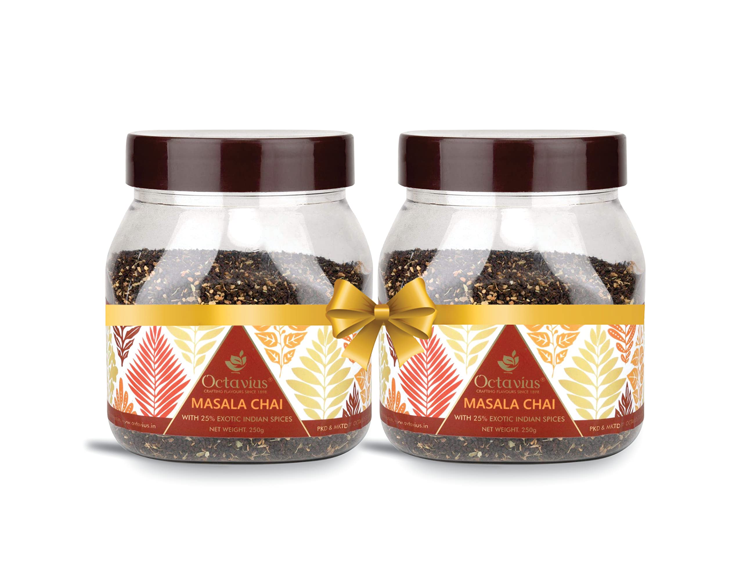 Masala Chai - 250 Gm Jar (Pack Of 2) | 125 Cups | 100% Natural Spices | Masala Tea | Black Tea | Rich Taste & Aroma | Premium And Refreshing Spiced Tea