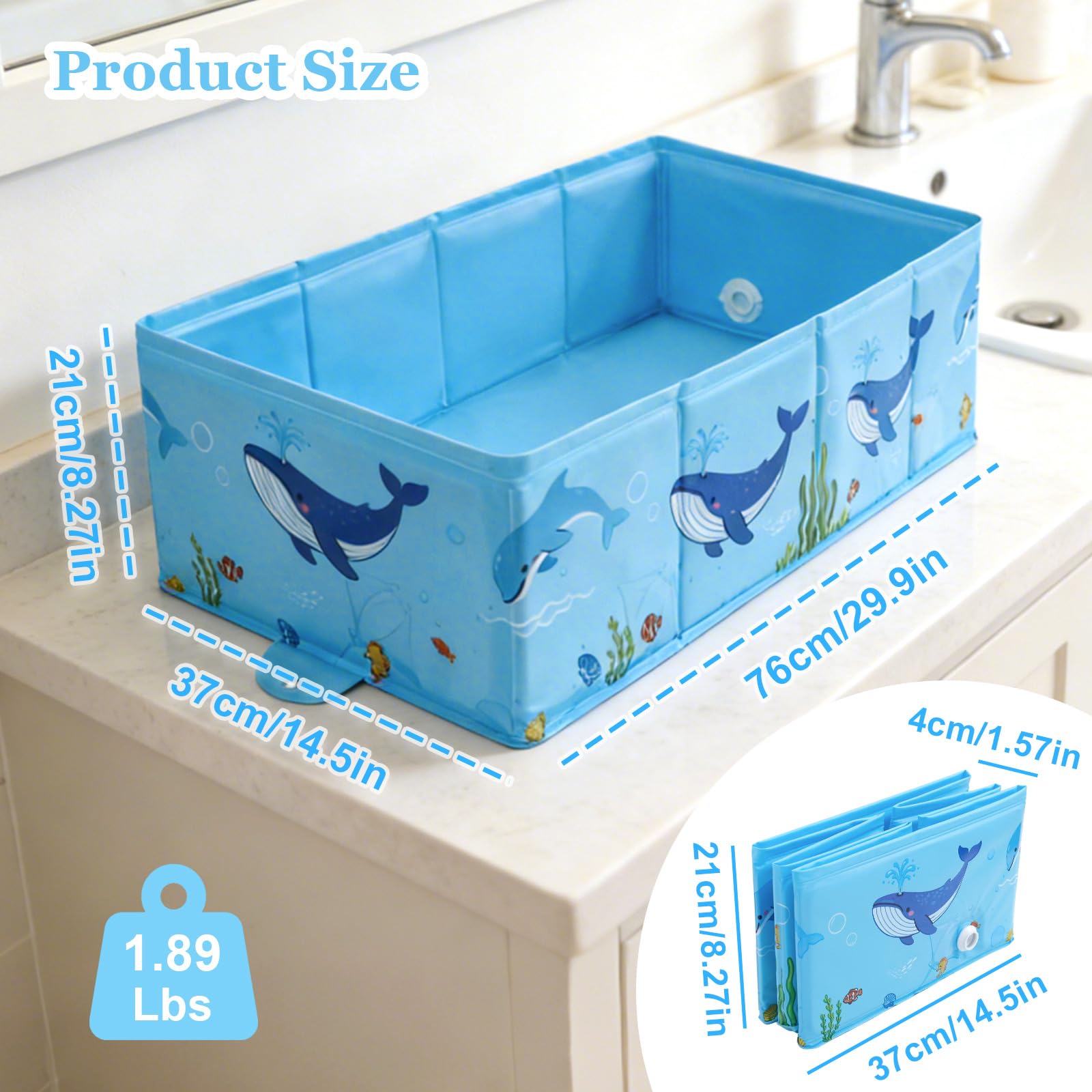 Bañera plegable para bebé, bañera plegable para bebés con drenaje rápido, lavabo portátil para 6-36 meses, bañera de viaje para fregadero, cocina, baño
