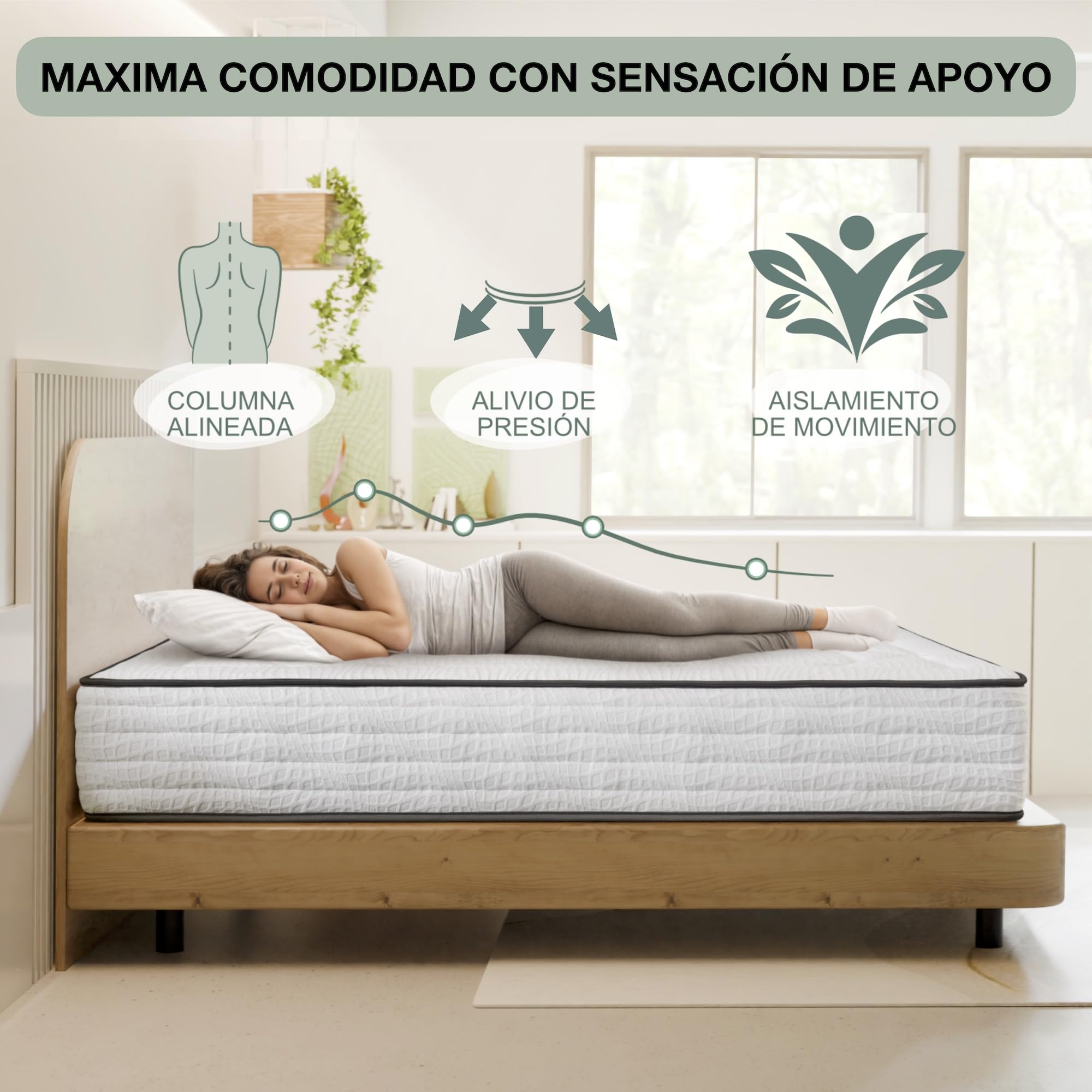 T-ORMU Colchón 150 x 190 Viscoelástico Premium Altura 28 cm - Firmeza Alta - Ideal para Dolores de Espalda - Colchones 150x190 Ortopédico y Ergonómico - Colchon viscoelastico 150x190 Matrimonio