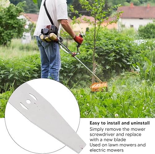 Miniatura 4 de TOPINCN 5Pcs Grass Trimmer Replacement Blades, Metal Lawn Mower Saw Blade Head Replacement, Steel Electric Mower Head Blades Garden Tool Fit for