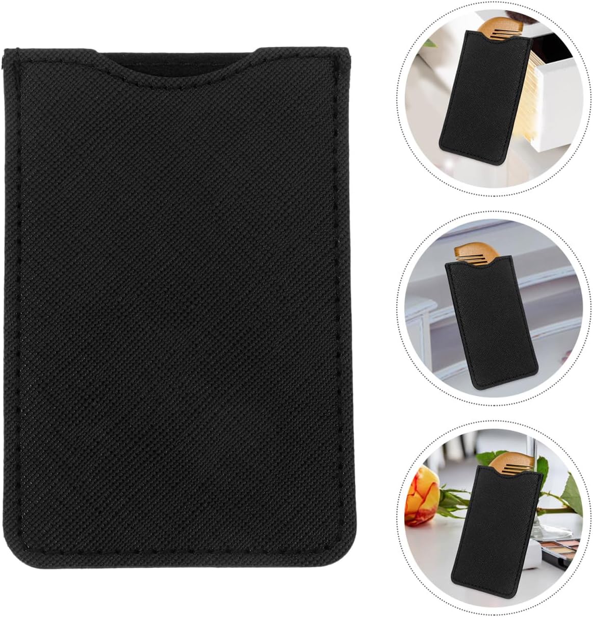 Pu Comb Case Soft Travel Comb Sleeve Lightweight Compact Holder Protective Storage Pouch for Short 5-Pack