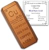 Copper Bar 1 Pound Ingot Paperweight Purity 999 Chemical Element Design with CoinFolio Certificate of Authenticity
