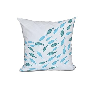 GlobalNiche O5PAN423BL27BL12-16 16 x 16 Escuela Animal Print Blue Outdoor Pillow