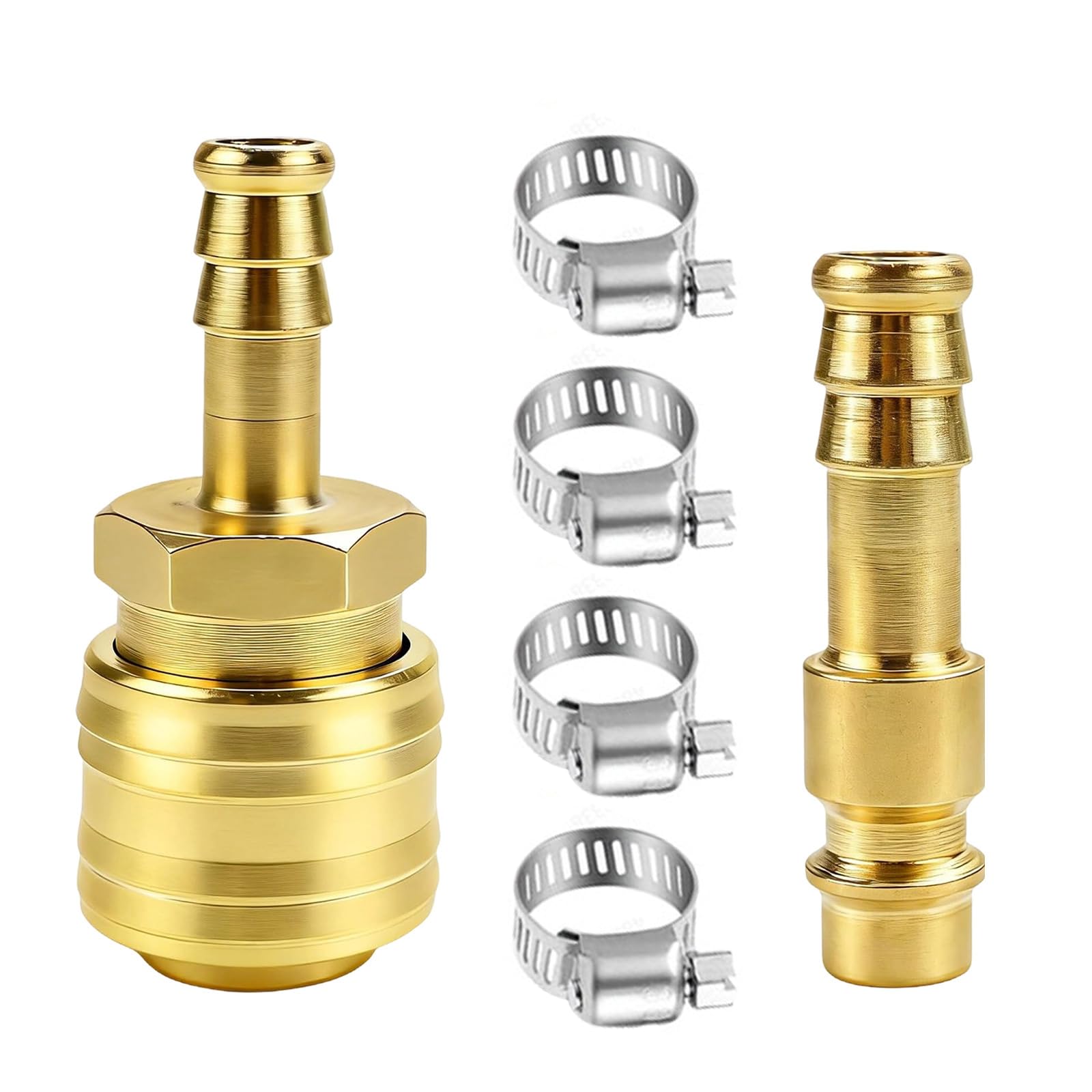 Copper Hose End Replacement Fittings Flexible Connector with 4 Clamps for Garden Hose Repair and Faucet Quick Connection Fashion Air Compressor Link