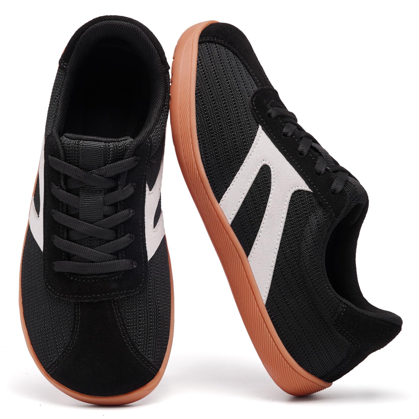 Myzmnk Barfußschuhe Damen breite Zehenbox Sneaker | Barfuss Schuhe, Atmungsaktiv Laufschuhe, Joggen Fitness Training, Alltägliche Nutzung Ganz