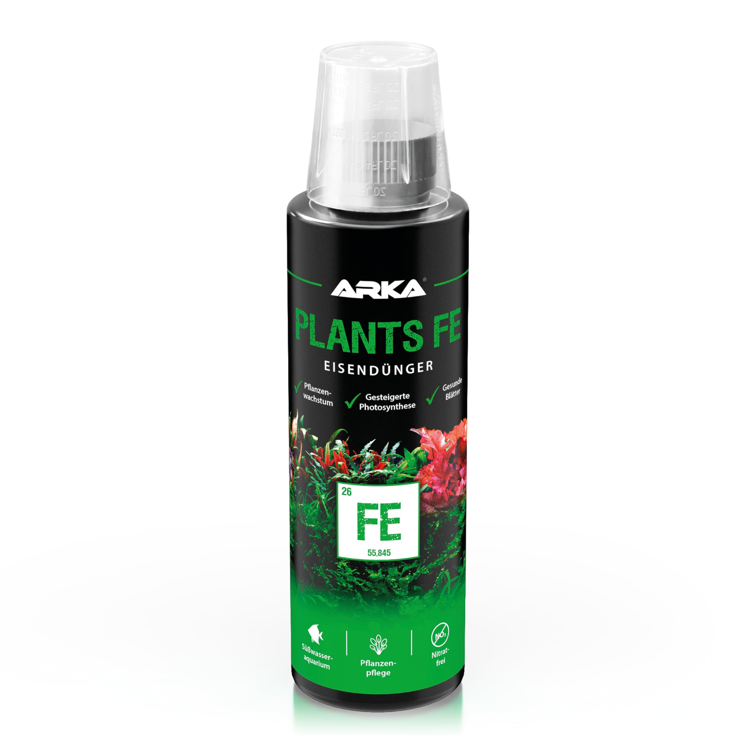 Wochendünger Aquarium 236 ml – Wochendünger für Wasserpflanzen – bei gelben Blättern & Eisenmangel – nitrat- und phosphatfrei – ARKA Plants FE