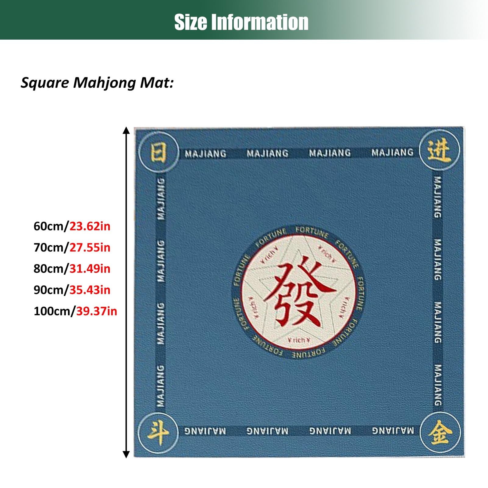 JCWGLY Tapis De Mahjong Carré Silencieux Et Antidérapant – 80 Cm, Avec Sac De Transport (Noir/Gris)
