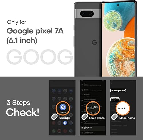 Miniatura 2 de TOCOL Funda magnética para Pixel 7a, protección completa mejorada de la cámara, protección a prueba de golpes, parte trasera dura mate, para Google