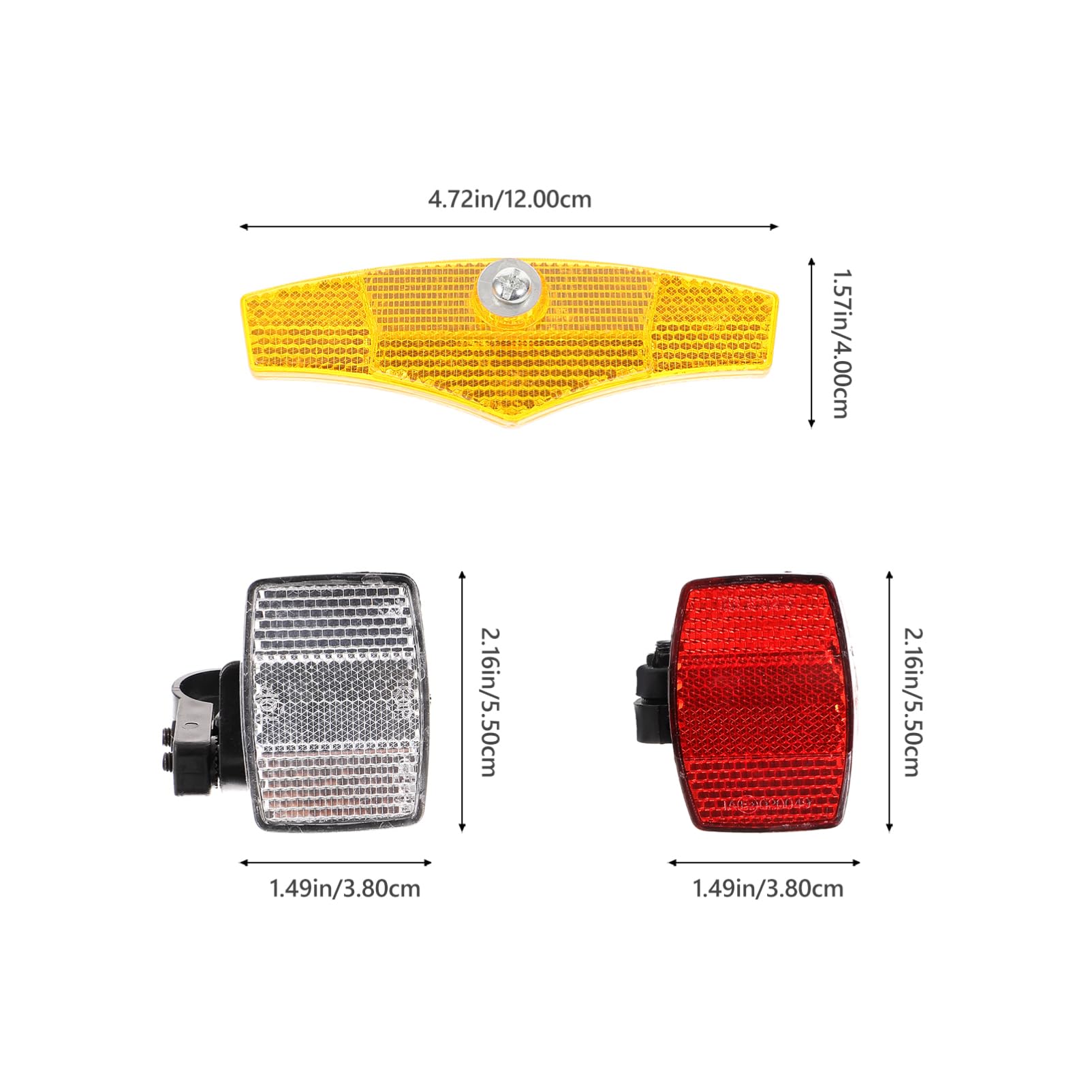 KICHOUSE 1Set Bike Reflectors Front and Rear Reflectors for Enhanced Night Visibility Handlebar and Spoke Reflectors Safety Accessories for Adult Bikes