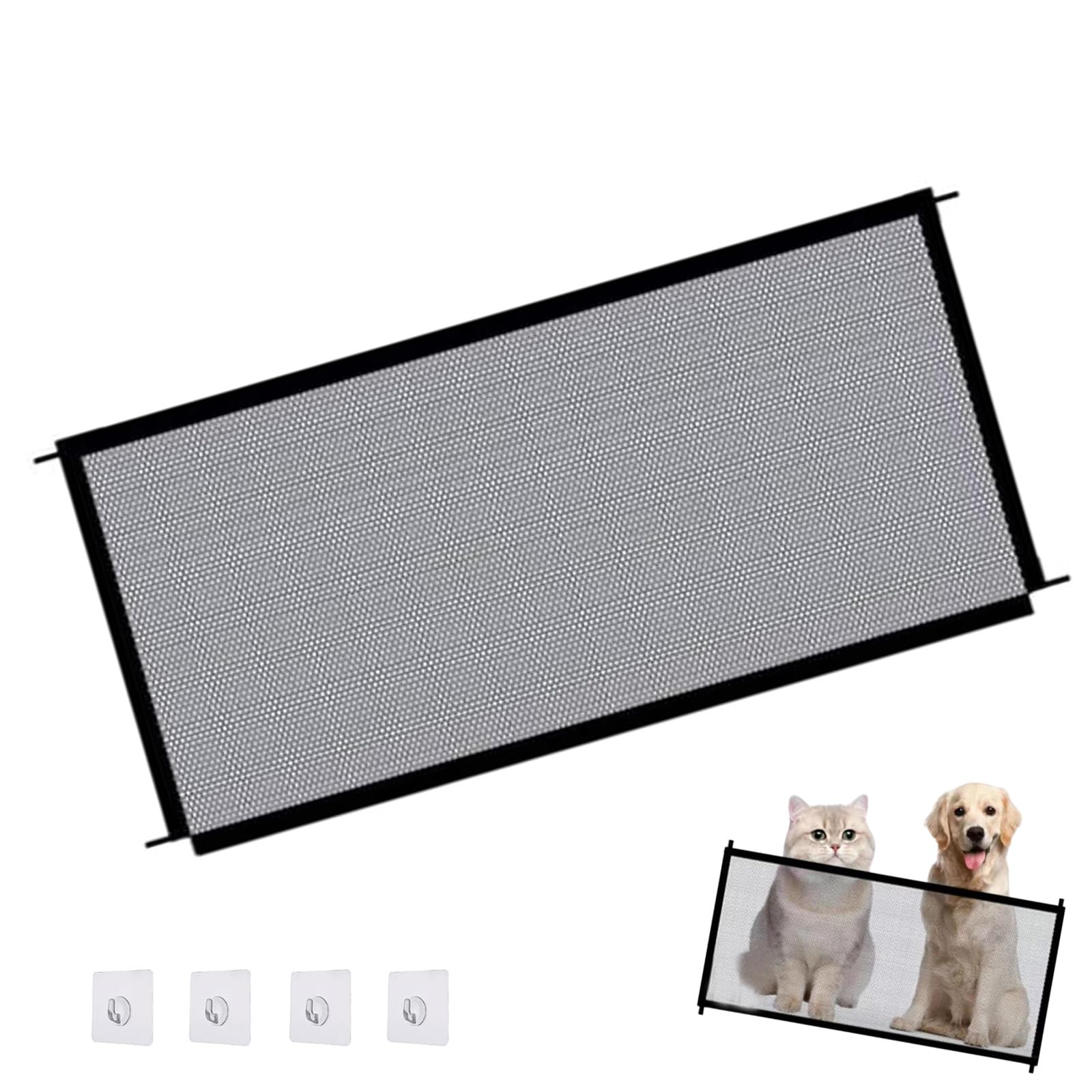 Puerta para Perros,Puerta Plegable Portátil para Escaleras,Barrera de Seguridad para Escaleras,Mascotas,Perros,110x72cm