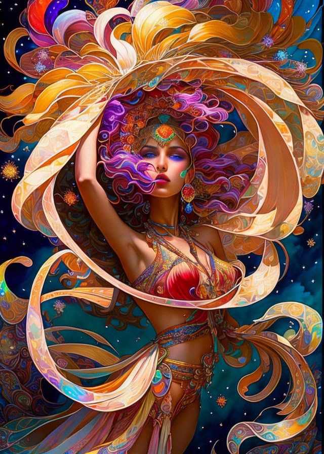 Poster fantasy gypsy festival couleurs toile haut de gamme 50x70