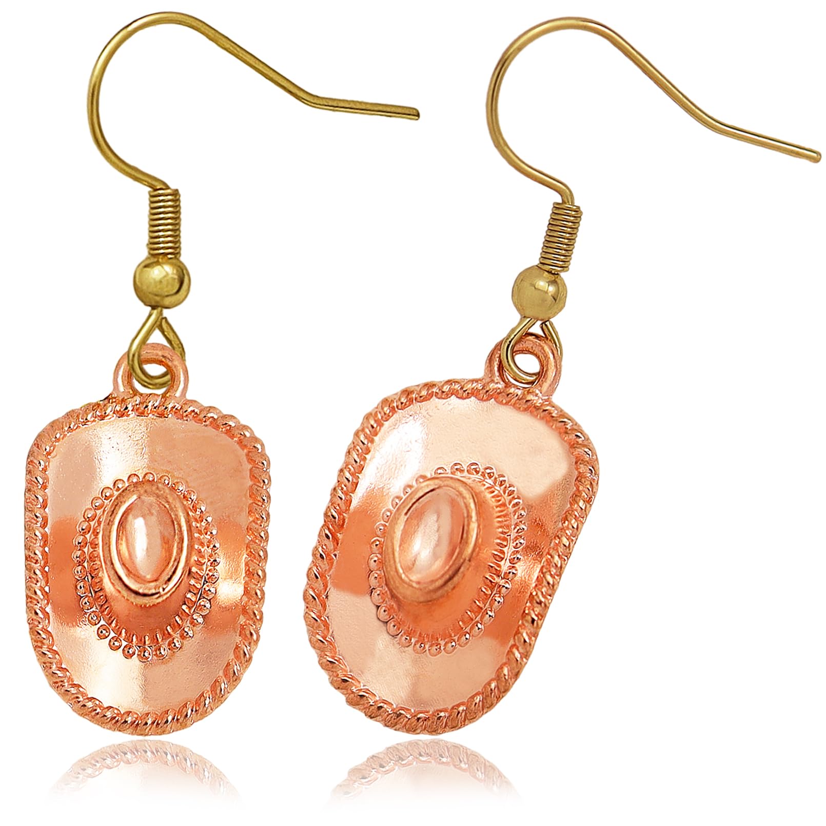 RechicGu Western West Cowgirl Cowboy Hat Drop Dangle Earrings Texas Spur Dangle Rodeo Boho Fancy Dress Costume