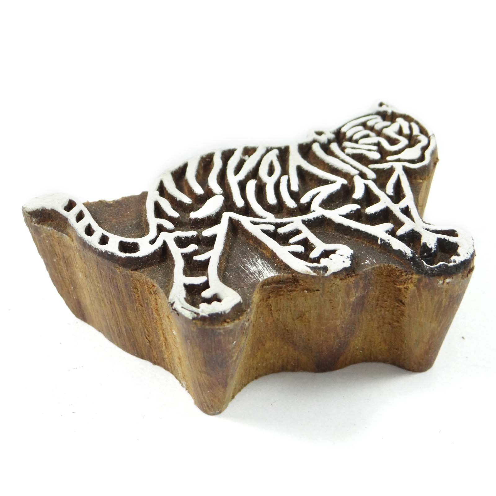IBA Indianbeautifulart Wooden Indian Hand Carved Textile Blockprint Tiger Print Wood Block Stamp