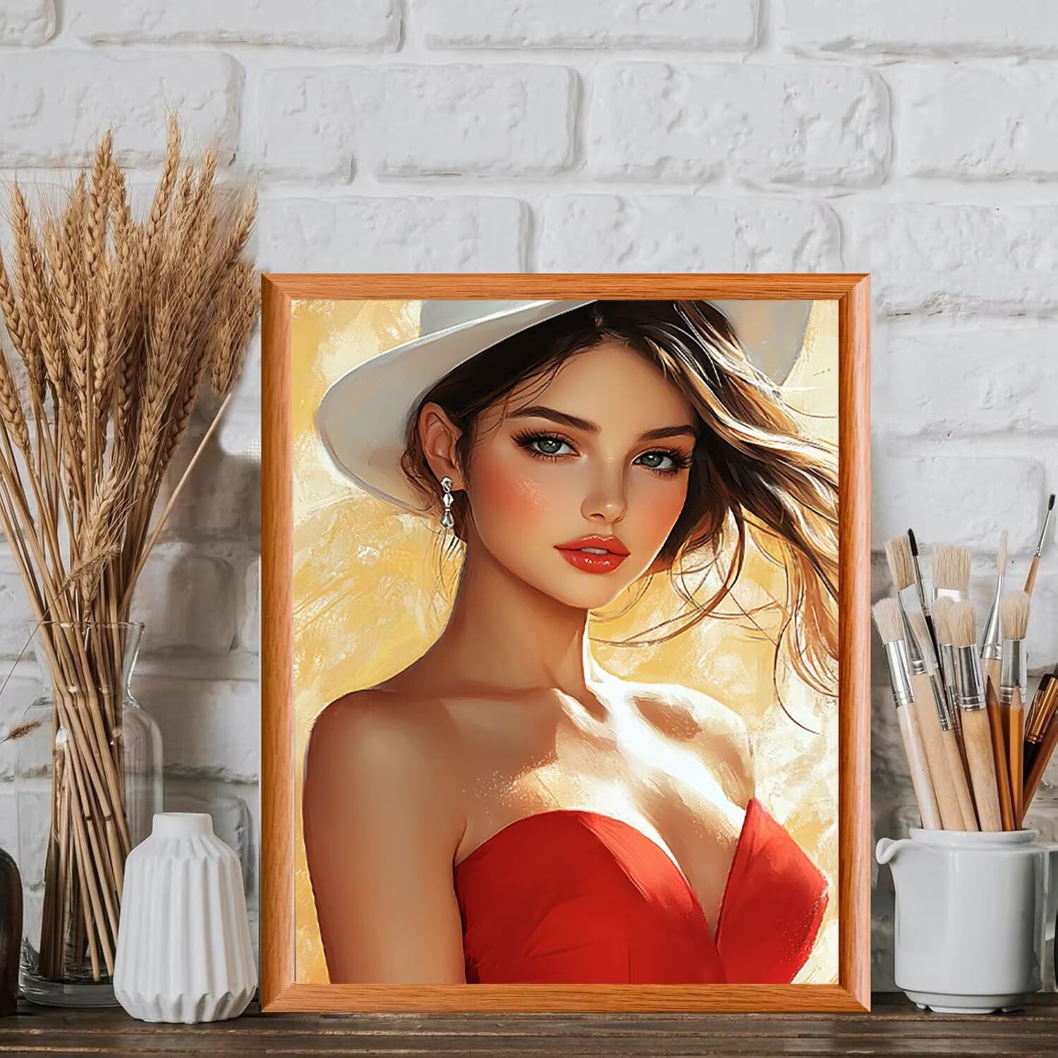 WEISHIWE Dipingere con i Numeri Adulti Donna elegante, 80x100cm s-1083