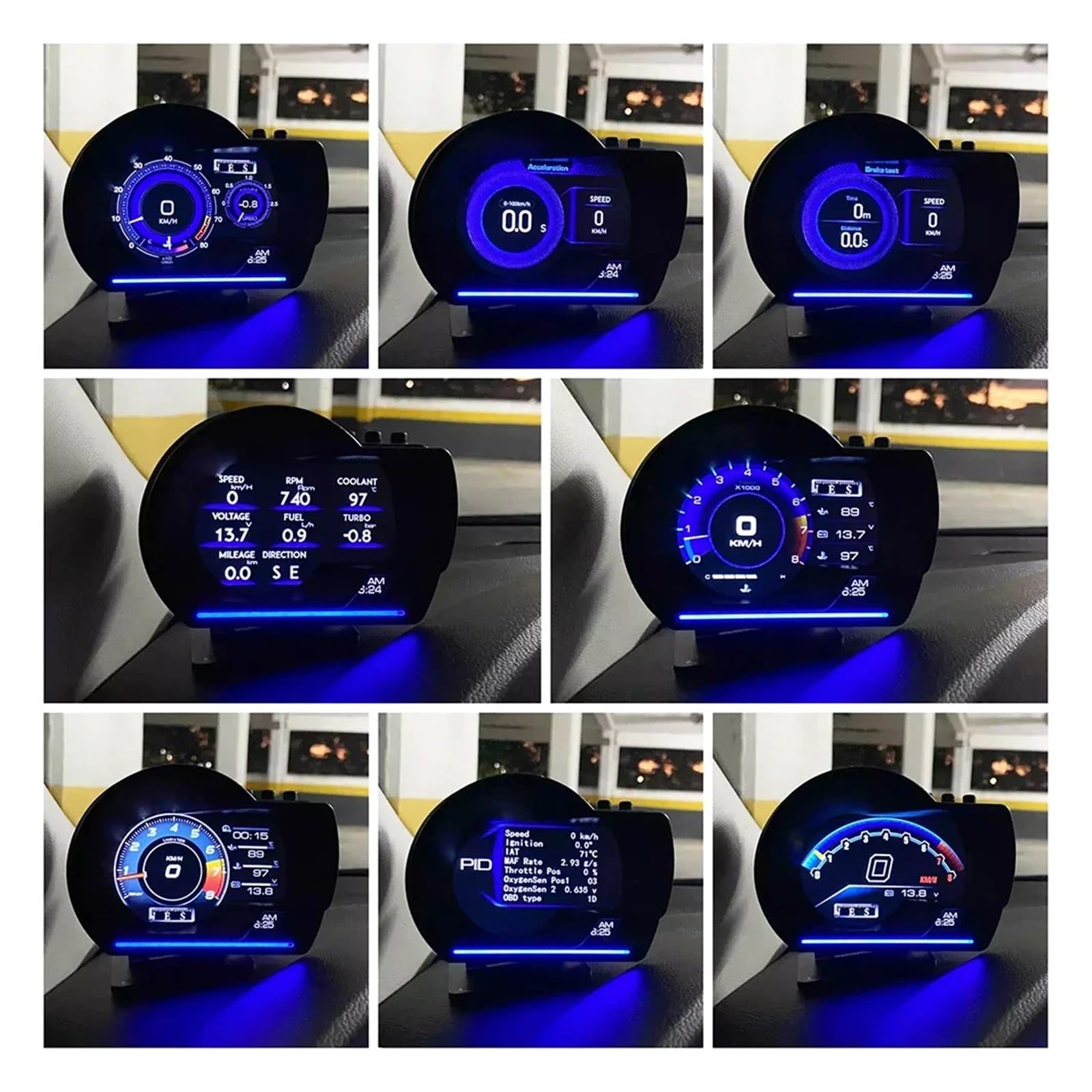 A501 Gauge Head Up Display OBD2 Smart Auto HUD Digitaler Kilometerzähler Sicherheitsalarm Turbo Wasser- Und Öltemperatur Drehzahlmesser Auto Meter Multifunktionsinstrument