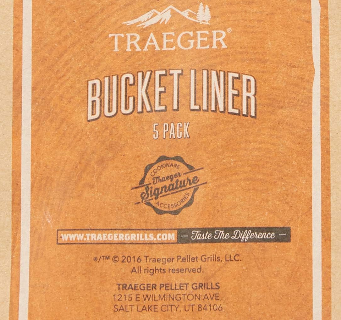 Traeger Grills BAC407 Grease Bucket Liner Grill Accessory, 5 Count