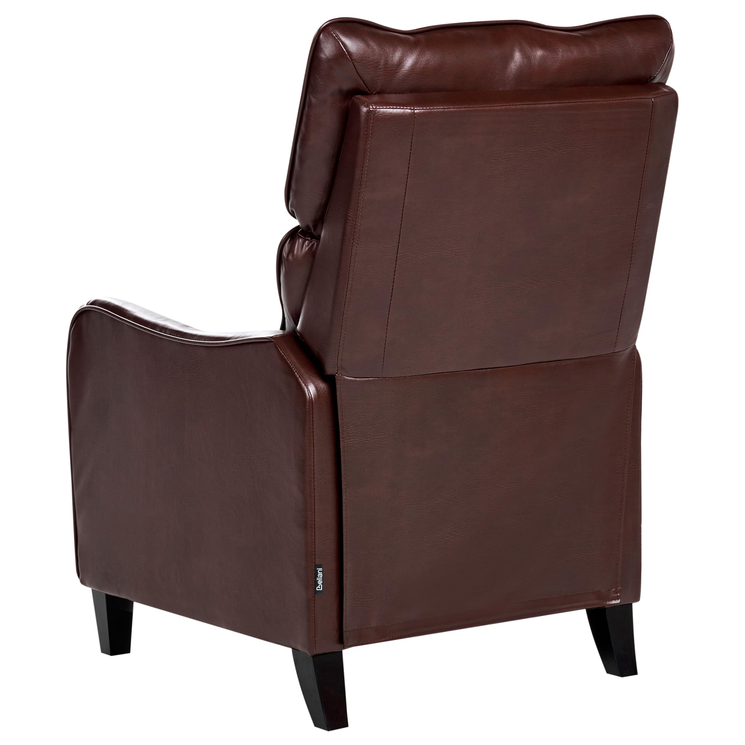 Beliani Fauteuil TV Relax en Cuir PU Marron Foncé avec Dossier et Repose-Pied Réglables Confort d'Assise Luxueux et Design Traditionnel