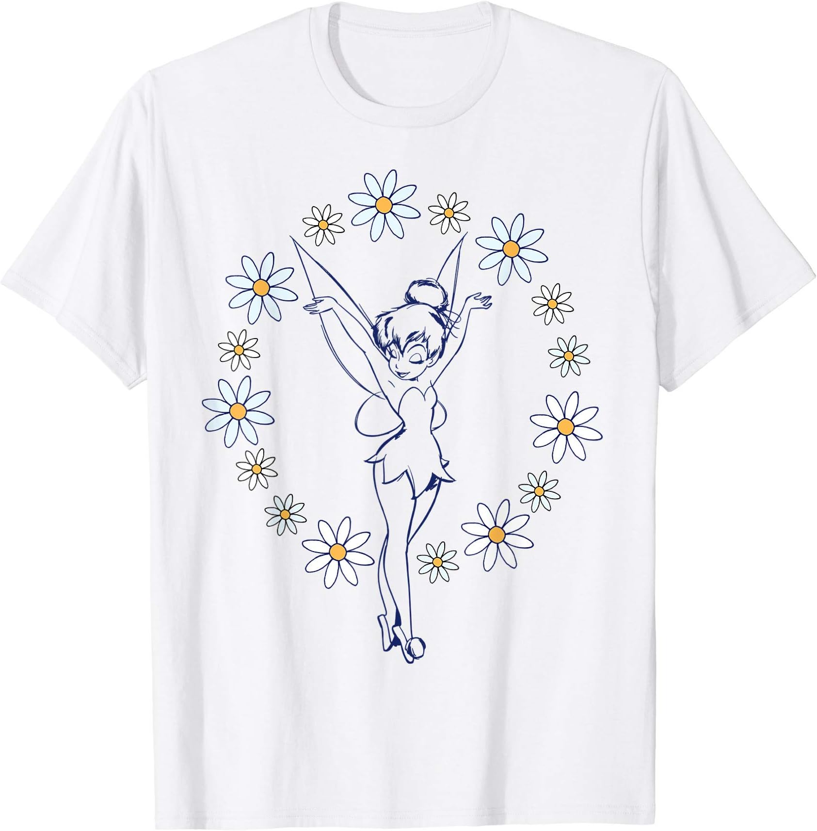 DisneyPeter Pan Tinker Bell Spring Floral Circle T-Shirt