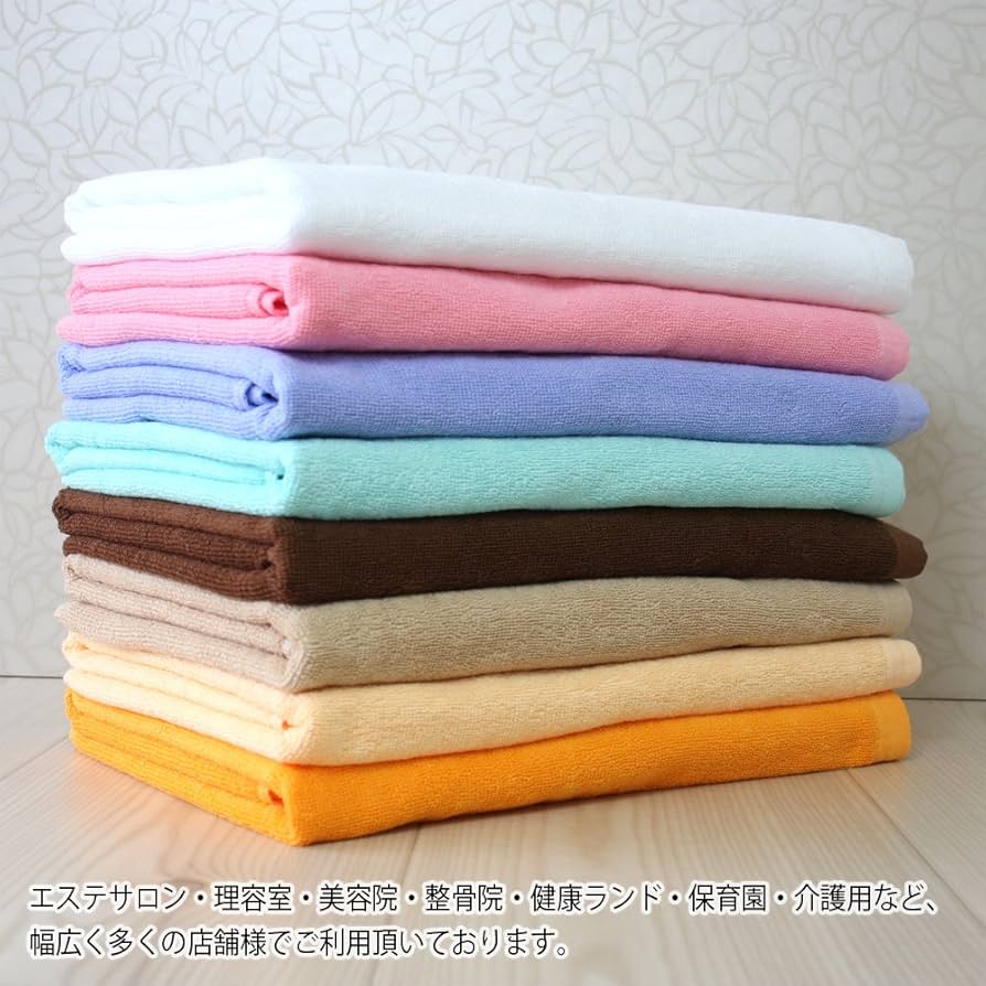 ★新品 業務用 厚手大判バスタオル★オレンジ１０枚 Amazon｜業務用タオル 800匁 バスタオル 3枚セット (オレンジ