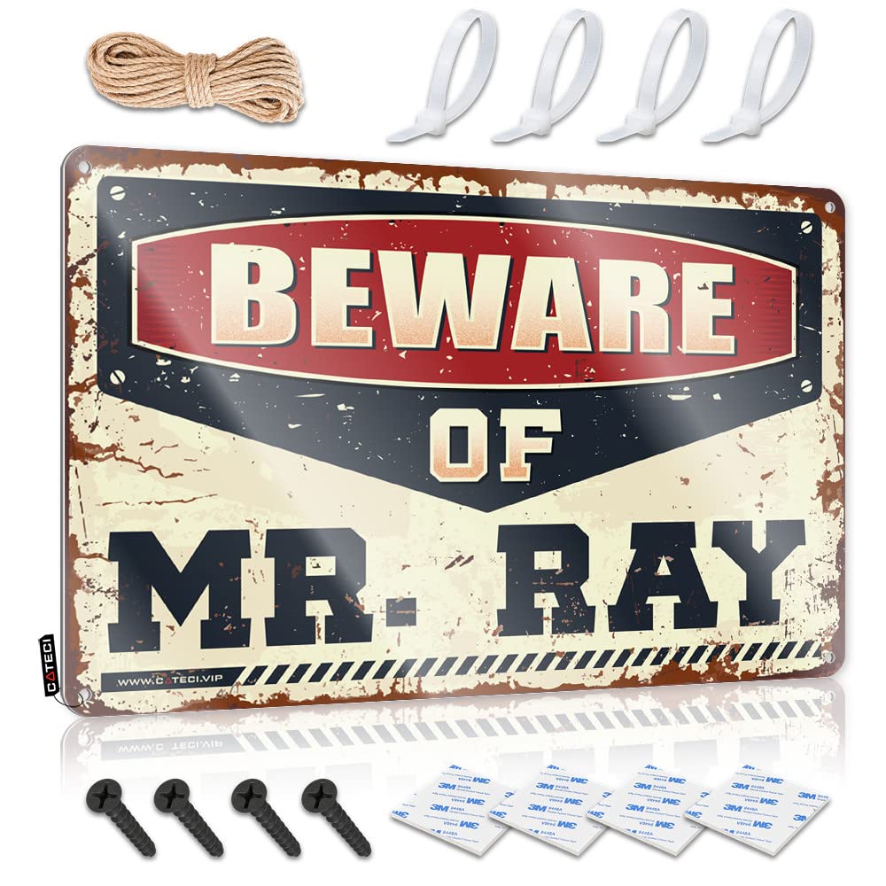 Fzfn Colour Beware Of Mr. Ray Indie Back Porch Decor - Funny Sign Waterproof Hanging Wall Decor(30X40cm)