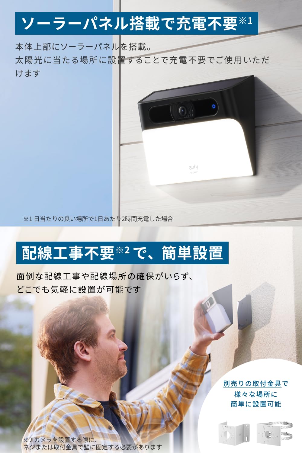 Amazon.co.jp: 【Amazon.co.jp 限定】Anker Eufy Solar Wall Light Cam