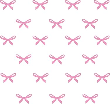 48pcs Pink Ribbons Wall Stickers for Kids Room Princess Girl Bedroom Pink Bow Wall Decals Removable Vinyl DIY Mural Stickers A407 Light Pink