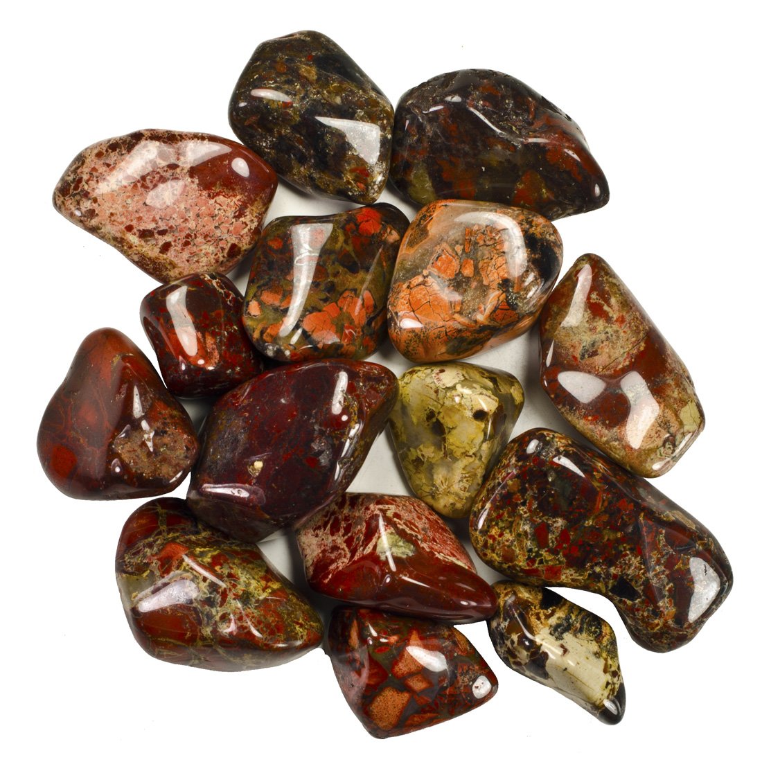 Hypnotic Superior Materials: 3 lbs Bulk Tumbled Brecciated Jasper Stones from Brazil - Natural Polished Gemstone Supplies for Wicca, Reiki, and Energy Crystal HealingWholesale Lot