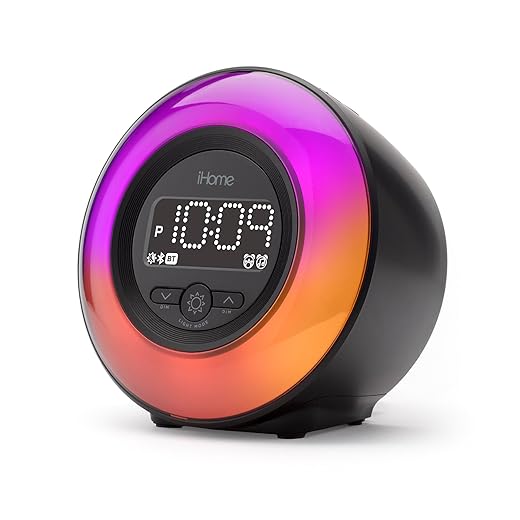 i Home Power Clock Glow FM Clock Radio with Bluetooth Speaker and USB Charger, Color Changing item