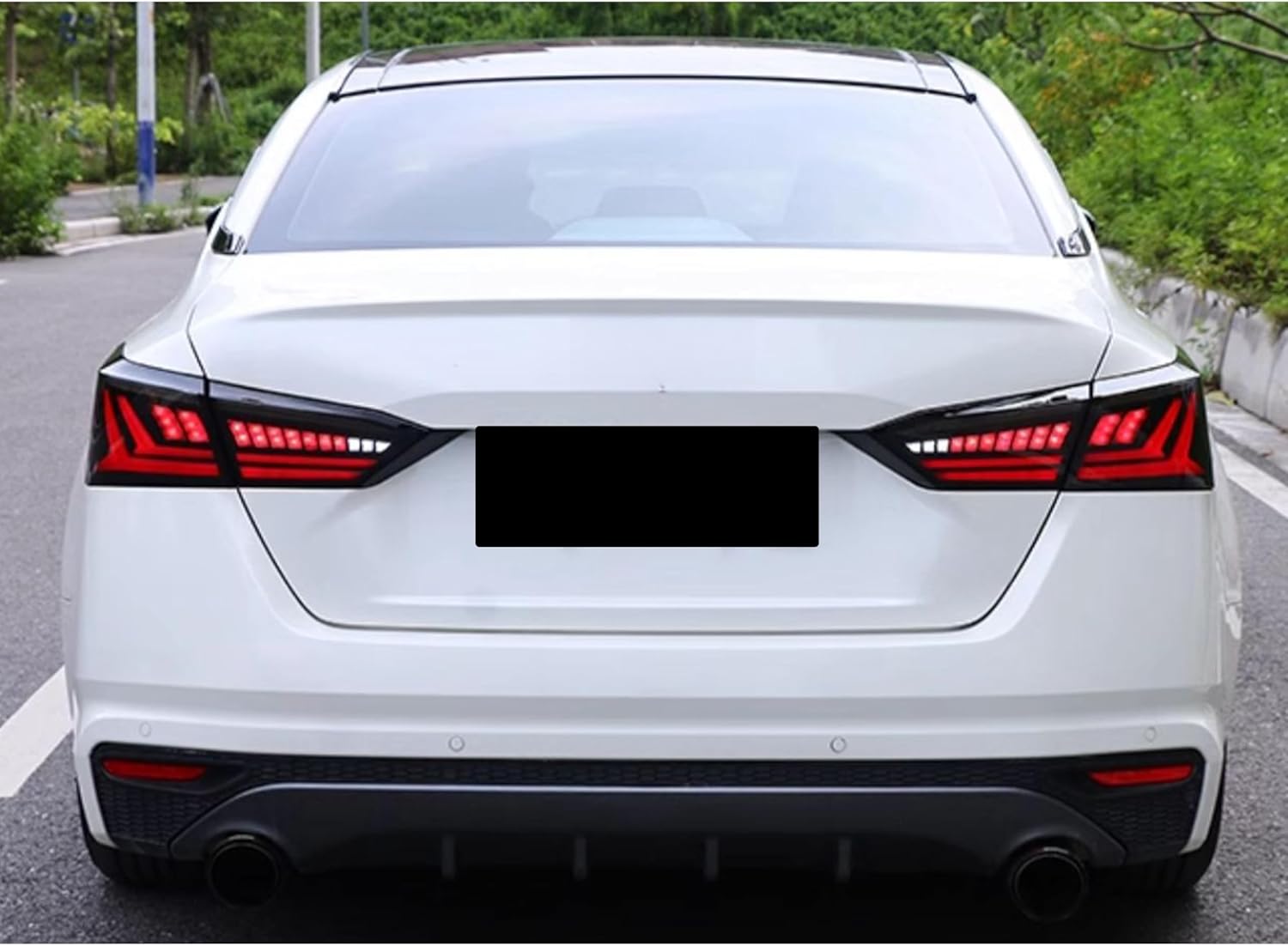New Accessory Compatible with Nissan Altima 2019-2024 Full LED Tail Lights with Sequential Turn Signal Dynamic Animation Grey Rear Lamps Assembly
