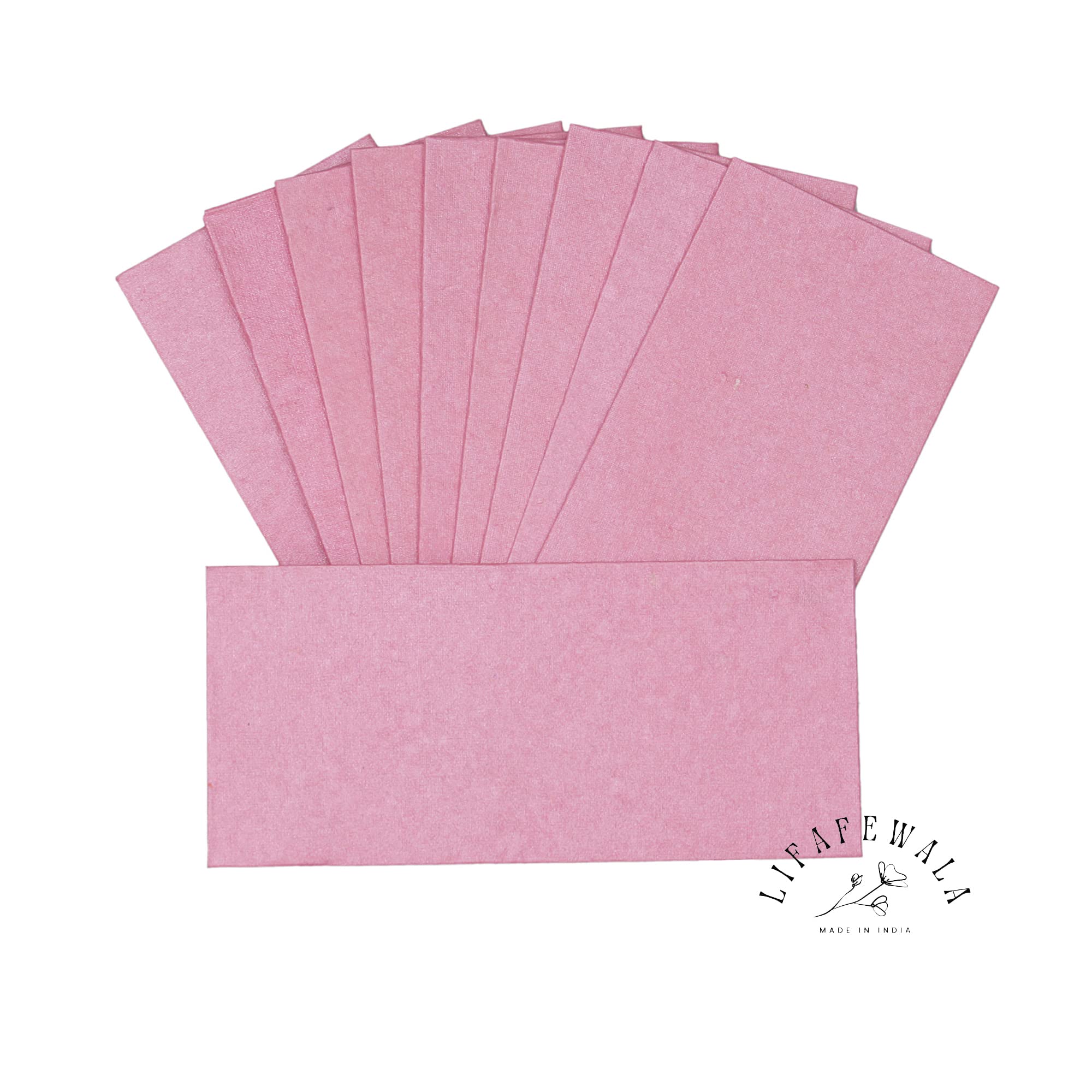 Lifafewala Eco Friendly Handmade Sustainable Recycled Paper Envelopes used in Gifting, Birthdays, Weddings and Other Occasions And Festivities. Pack of 10| (Pink) 1