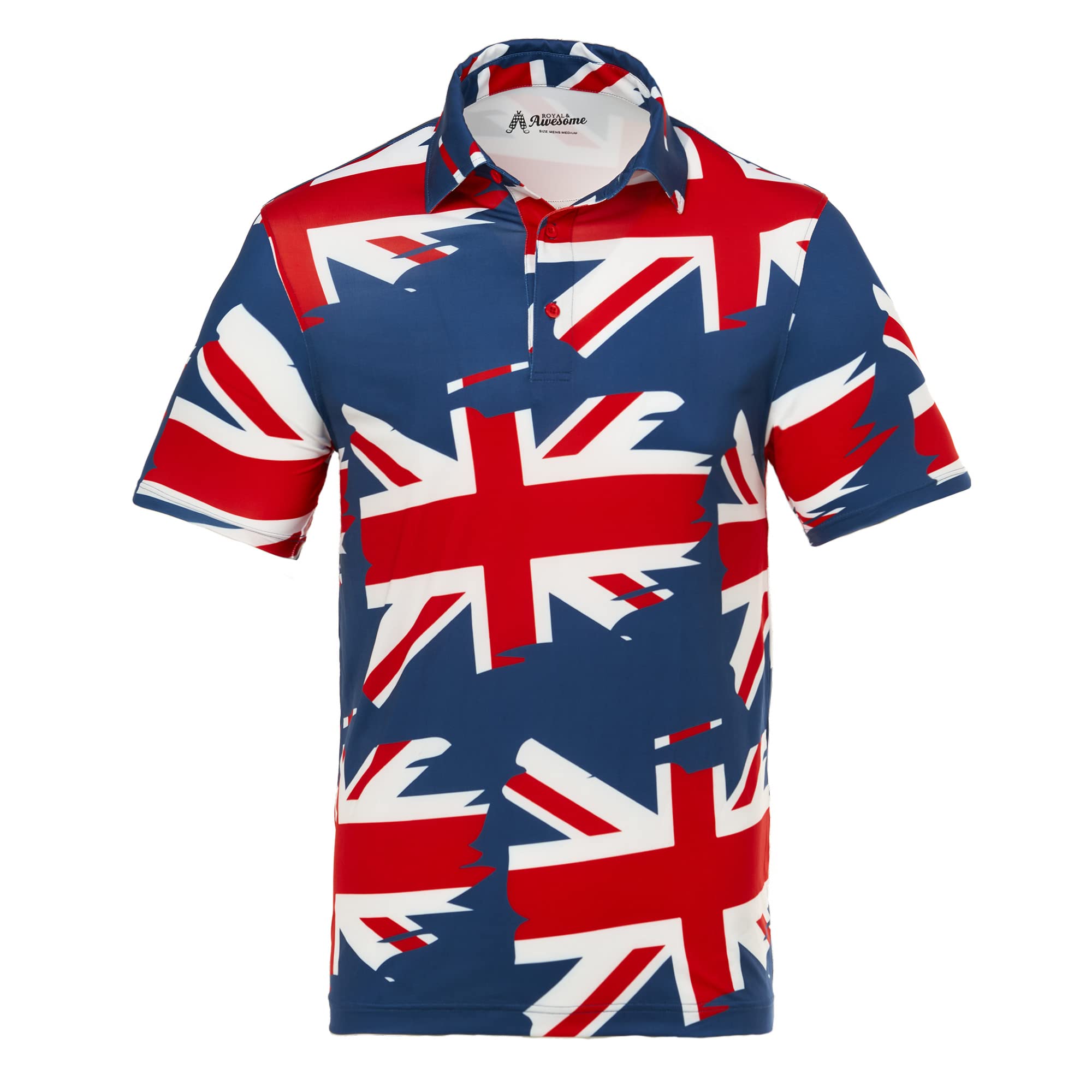 Royal & AwesomeGolf Shirts for Men, Golf Polos for Men, Crazy and Funny Shirts for Men's, Bright, Colorful Design