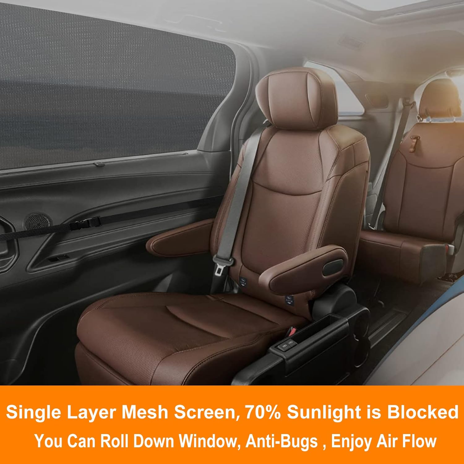 2 Packs Mesh Car Window Screen for MPV Sliding Door,Single Layer Sun Shade for Large Square Car SUV Truck Windows