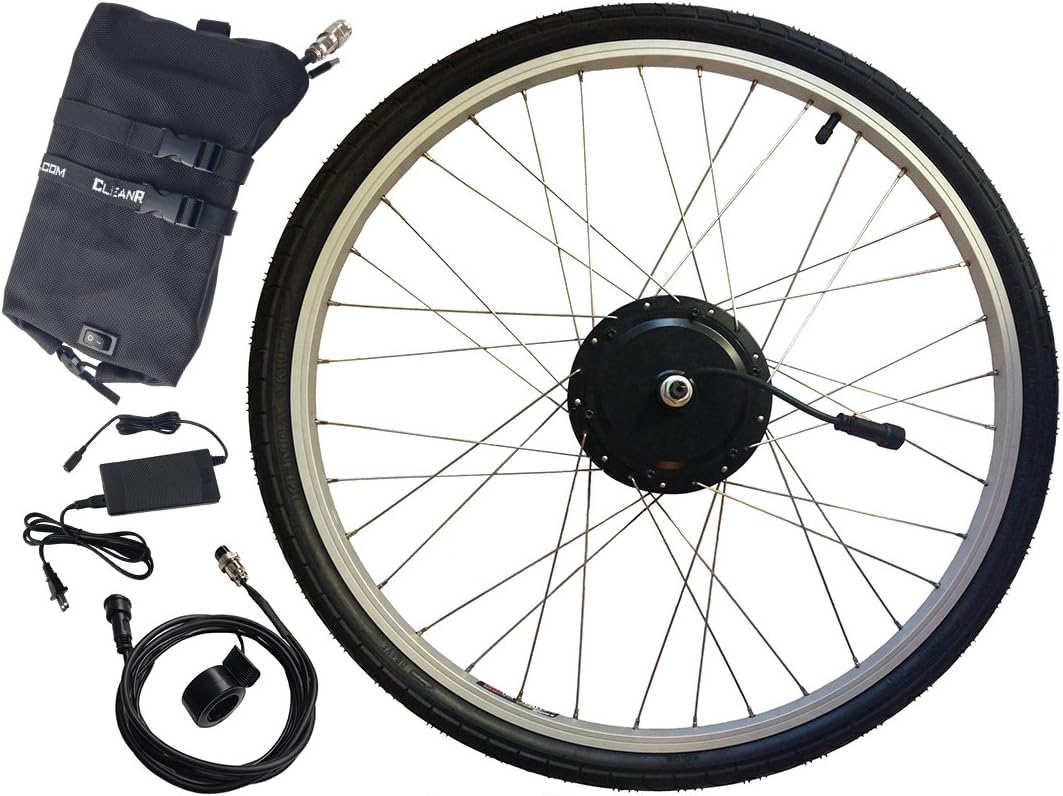 Clean Republic Hilltopper Electric Bike Conversion Kit | 350 Watt E-Bike Front Wheel Motor & 36 Volt Lithium Battery Included | for 20”/24”/26”/27.5”/29” inch or 700c Bicycles